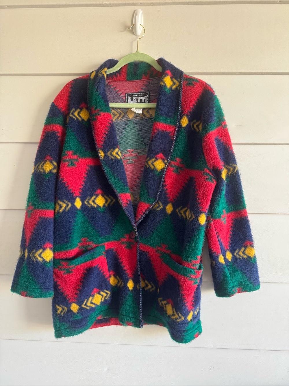 Latte Brand Aztec Native Fuzzy Cardigan M